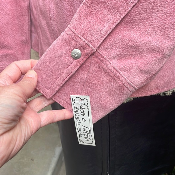 New vintage dusty pink suede leather jacket - Picture 8 of 12